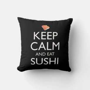 Almofada Mantenha a Calma e Coma Sushi