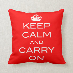 Almofada Mantenha a calma e continue o travesseiro - TODA A