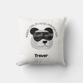Almofada Mantenha a Calma e o Panda Ativo