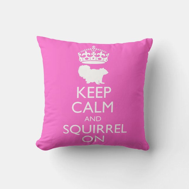 Almofada Mantenha a calma e Squirrel (Frente)