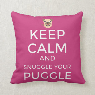 Almofada Mantenha a calma & Snuggle seu TRAVESSEIRO de