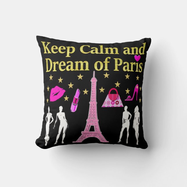 ALMOFADA MANTENHA CALMA E SONHO DE PARIS (Frente)