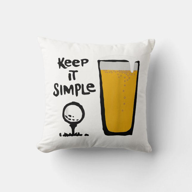 Almofada Mantenha-O Simples E Engraçada Cerveja De Golfe (Frente)