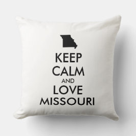 Almofada MANTER CALM e AMAR MISSOURI personalizáveis