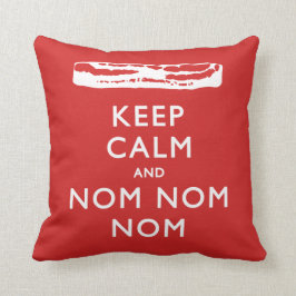 Almofada Manter Calm e Nom Nom Nom (Bacon)
