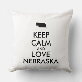 Almofada MANTER CALMA E AMAR NEBRASKA personalizáveis