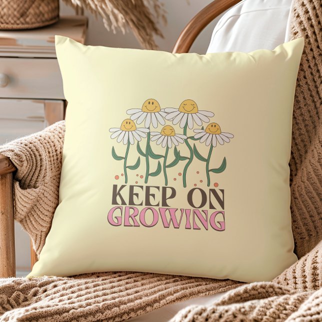 Almofada Manter Em CRESCENTE Cotações Positivas Flores Retr (Criador carregado)