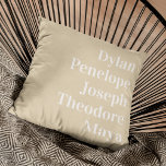 Almofada Manutenção Personalizada da Família 5 Name<br><div class="desc">Você está procurando uma bela maneira de manter sua família perto? O nosso Travesseiro decorativo personalizado é a maneira ideal de o fazer! Este na moda e travesseiro aconchegante mostra os nomes de você e sua família - seja seu marido, esposa, filhos ou até seus animais de estimação - impressos...</div>