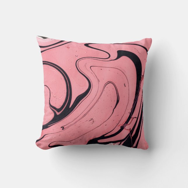 Almofada Mão Preta-Cor-de-Rosa Desenhada (Frente)