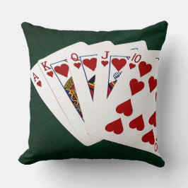 Almofada Mãos-Poker - Royal Flush - Cabeça de Coração
