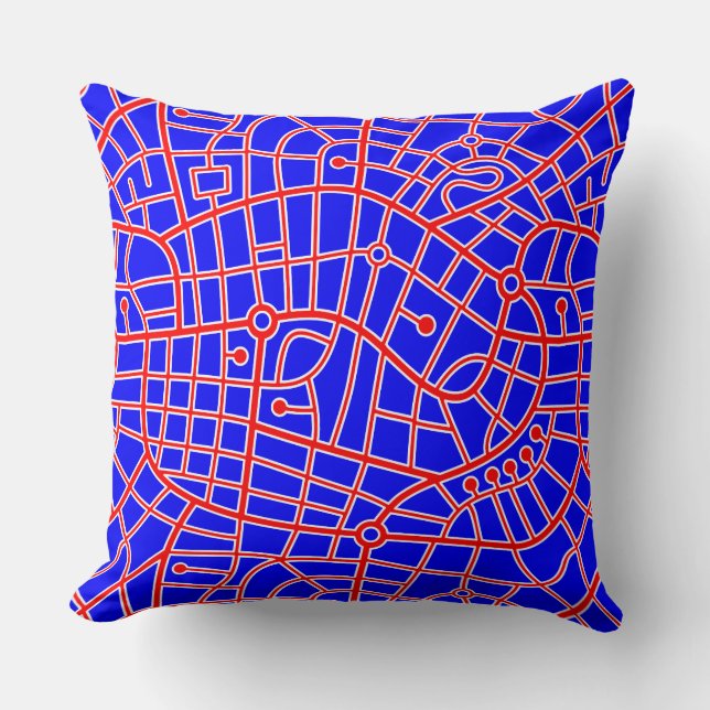 Almofada Map Pattern 030520 - Red White e Blue (Frente)