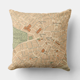 Almofada Mapa Antigo da Cidade de Boston