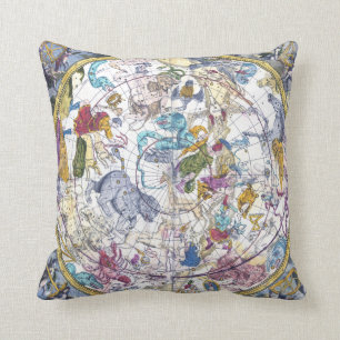 Almofada Mapa Celestial Hemisfério Coeli Boreale