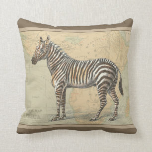 Almofada Mapa da África e uma Zebra