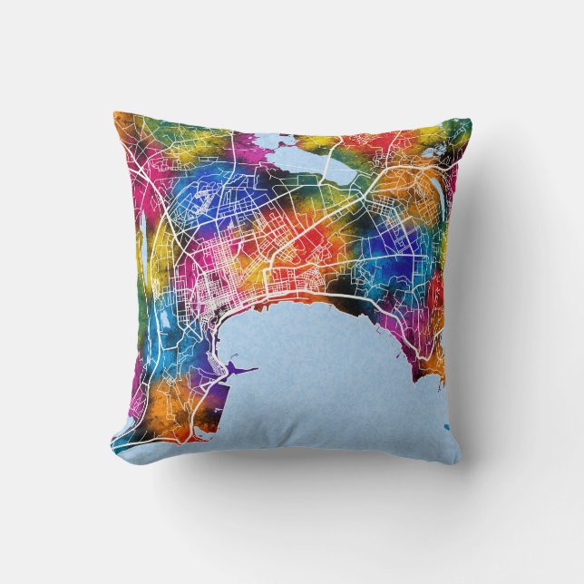 Almofada Mapa da cidade de Baku Azerbaijão (Frente)