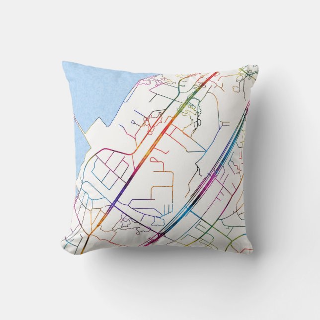 Almofada Mapa da Cidade de Camayenne Guiné (Frente)