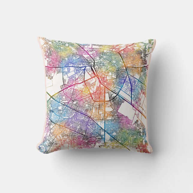 Almofada Mapa da cidade de Ludhiana na Índia (Frente)