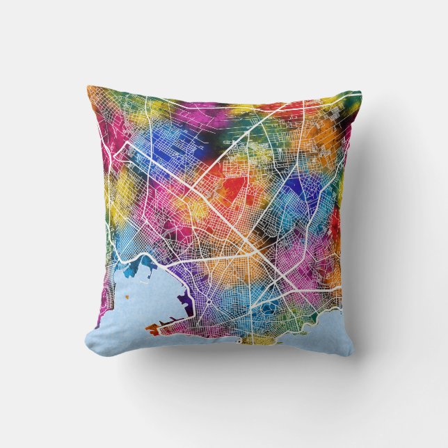 Almofada Mapa da cidade de Montevidéu Uruguai (Frente)