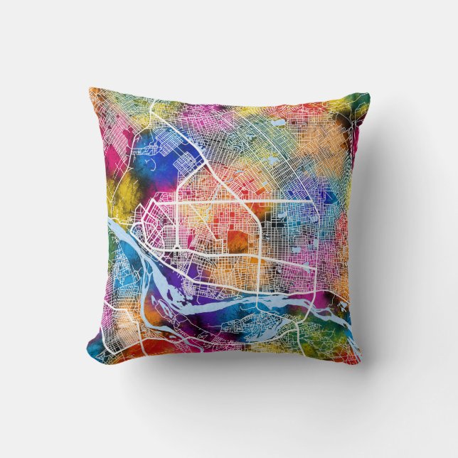 Almofada Mapa da cidade de N'Djamena (Frente)