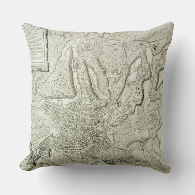 Almofada Mapa da cidade de Roma, gravada pelo artista, 1 (Frente)