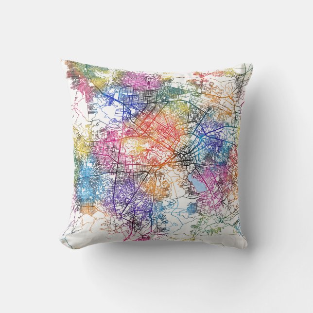 Almofada Mapa da Cidade do Afeganistão em Cabul (Frente)