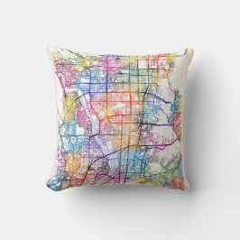 Almofada Mapa da Cidade do Japão de Quioto