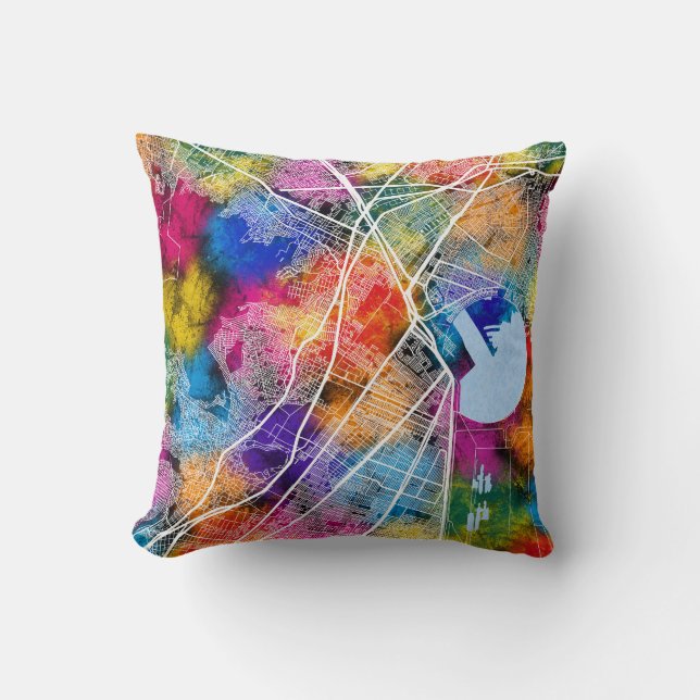 Almofada Mapa da Cidade do México Ecatepec de Morelos (Frente)