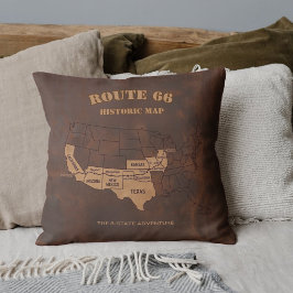 Almofada Mapa das 8 Estados da Rota 66 Centenário para Deco