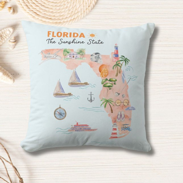 Almofada Mapa de Arte do Estado da Califórnia (In situ)