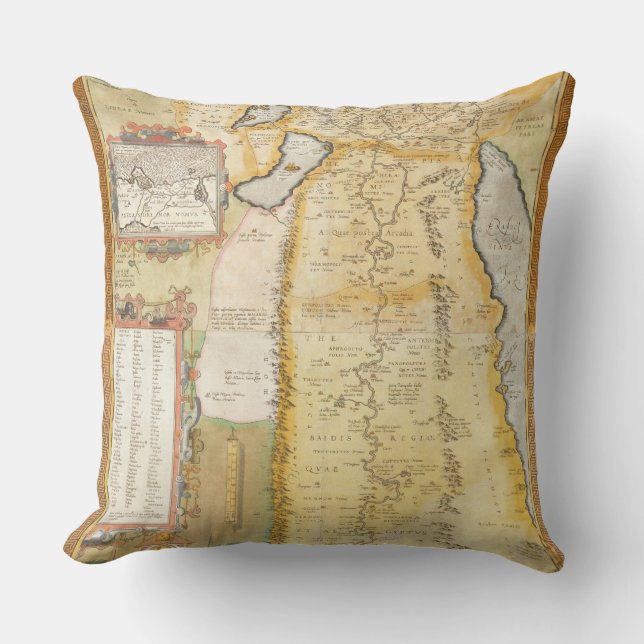 Almofada Mapa de Egipto antigo, 1584 (Frente)