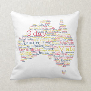 Almofada Mapa de gírias Aussie Edição Especial do Bushfi