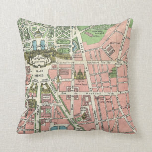 Almofada Mapa de ilustração de Vintage French Versailles