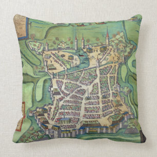 Almofada Mapa de La Rochelle, 'de Civitates Orbis Terrarum