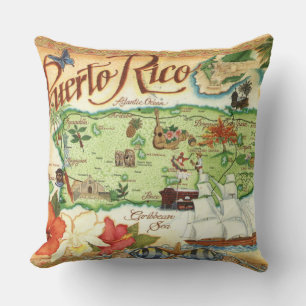 Almofada Mapa de porto-riquenho