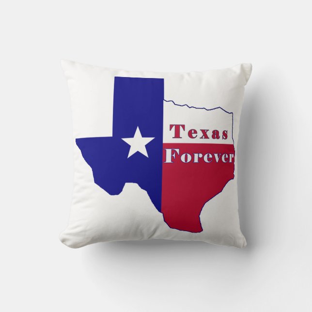 Almofada Mapa de Sinalizador do Texas Forever (Frente)