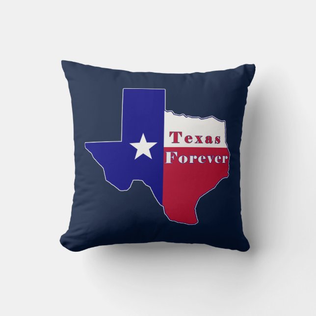 Almofada Mapa de Sinalizador do Texas Forever (Frente)