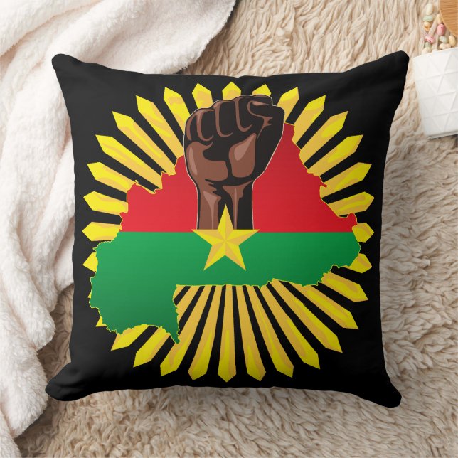 Almofada Mapa do Burkina Faso, Bandeira e Resistência à Rev (Cobertor)