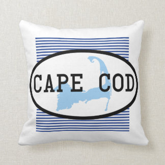 Almofada Mapa do Cabo Cod Silhueta Náutica Azul