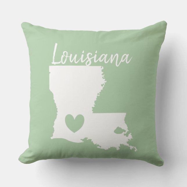Almofada mapa do estado da Louisiana para o lar (Frente)