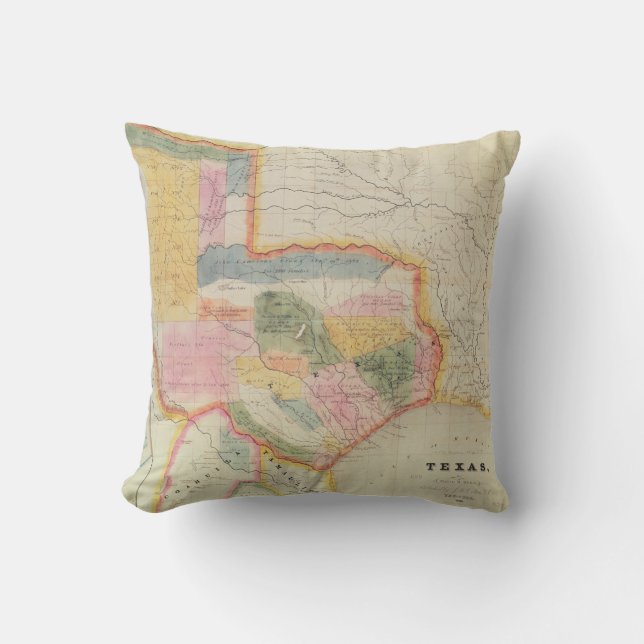 Almofada Mapa do Estado do Texas | 1835 (Frente)