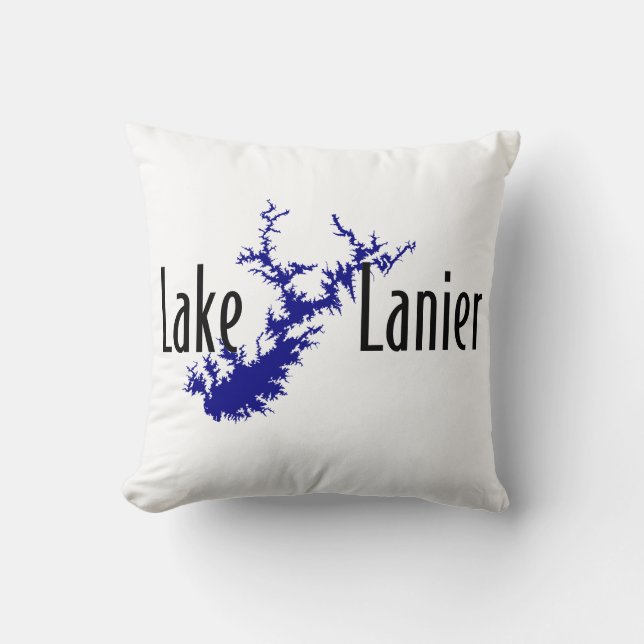 Almofada Mapa do Lago Lanier Geórgia Navegação e Pesca (Frente)