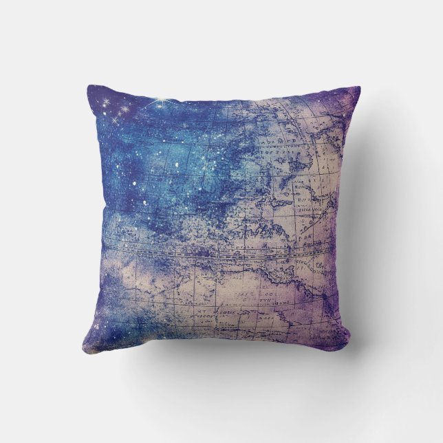 Almofada Mapa do Mundo Celestial Roxo (14) (Verso)