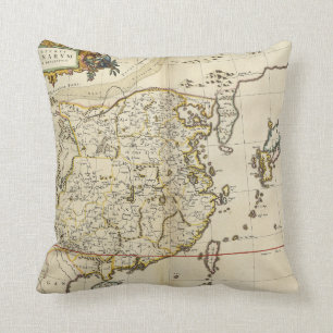 Almofada Mapa do vintage de China 1662