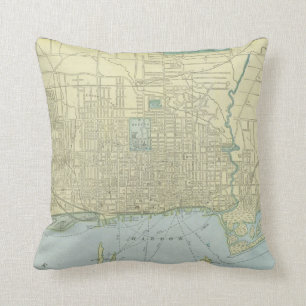 Almofada Mapa do vintage de Toronto (1901)