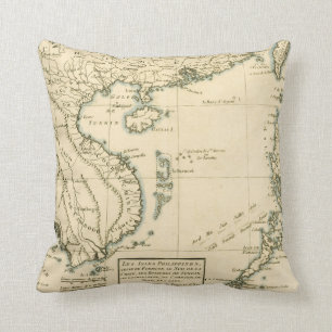 Almofada Mapa do vintage do Oceano Índico de India