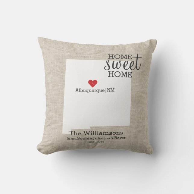Almofada Mapa feito sob encomenda Home doce da casa do amor (Frente)