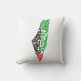 Almofada Mapa livre da Palestina e bandeira ف ل س ط ي ن