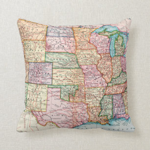 Almofada Mapa: Os Estados Unidos, 1905