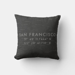 Almofada Mapa Personalizado de São Francisco   Cinzas de ca