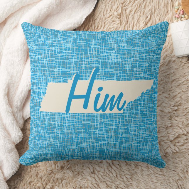 Almofada Mapa Personalizado do Travesseiro Azul do Tennesse (Cobertor)